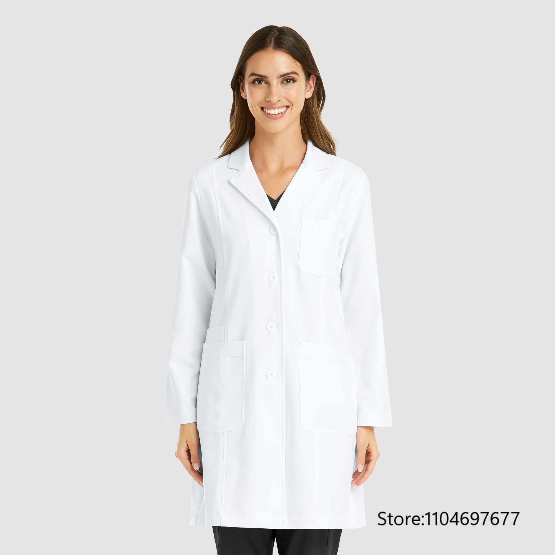 فستان نسائي متعدد الألوان بأكم - مراجعة Medical Lab Gown وسعره