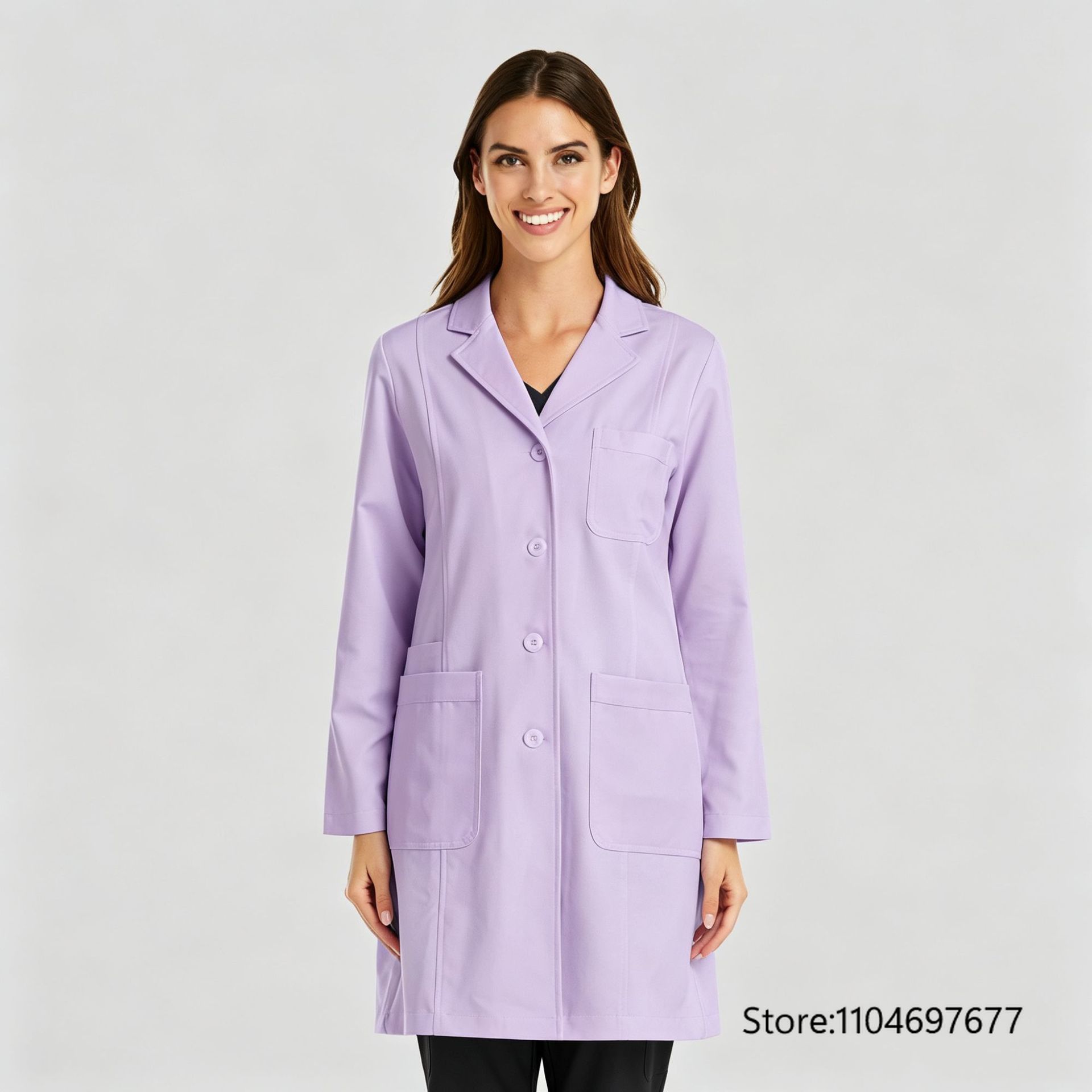 فستان نسائي متعدد الألوان بأكم - مراجعة Medical Lab Gown وسعره